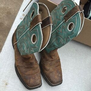 Turquoise and Brown Western Boots